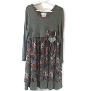Bonnie Jean Floral Dress with Stripes. Sz 6x